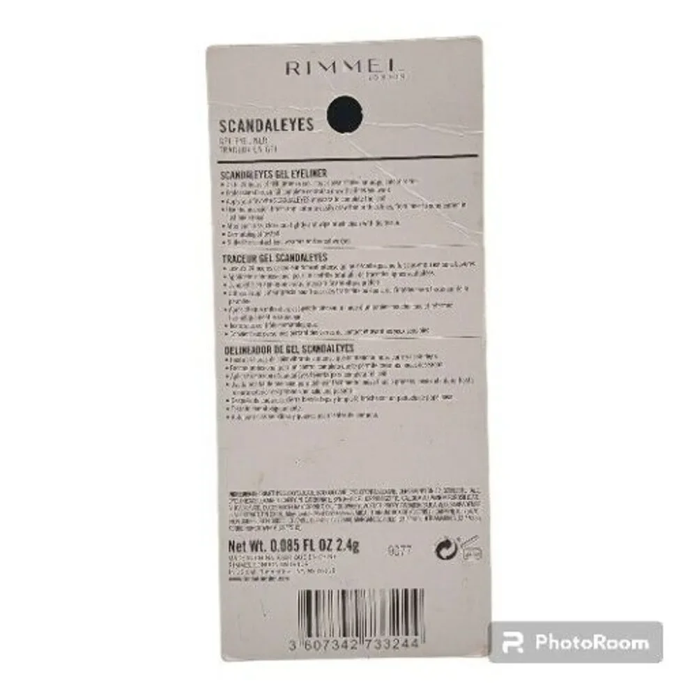 RIMMEL LONDON SCANDALEYES GEL EYELINER 24HR 001 BLACK waterproof .085oz New